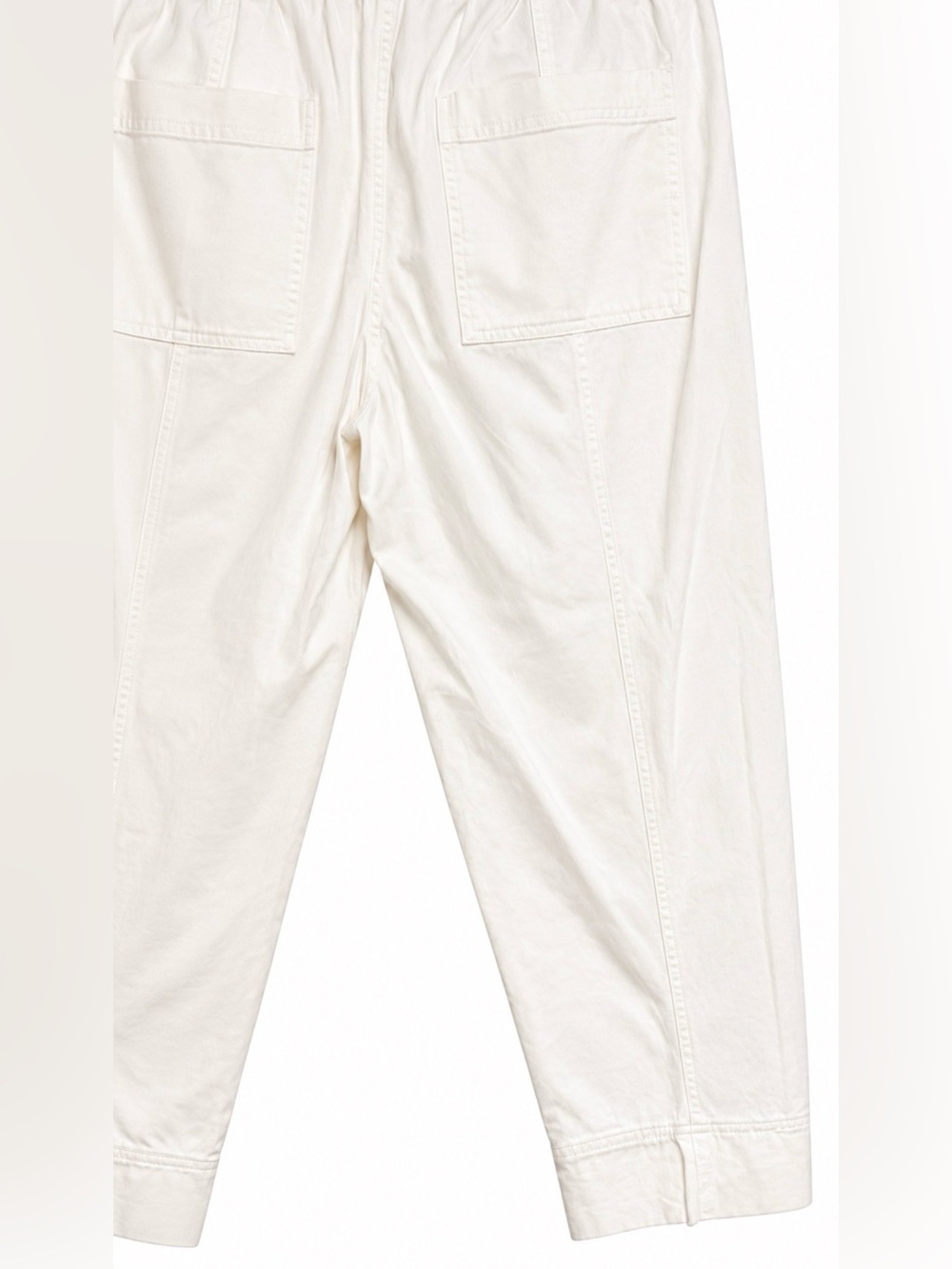 ZARA Women’s White Cotton Pull-On Pants Size L Relaxed Fit Drawstring NWOT - Picture 10 of 13